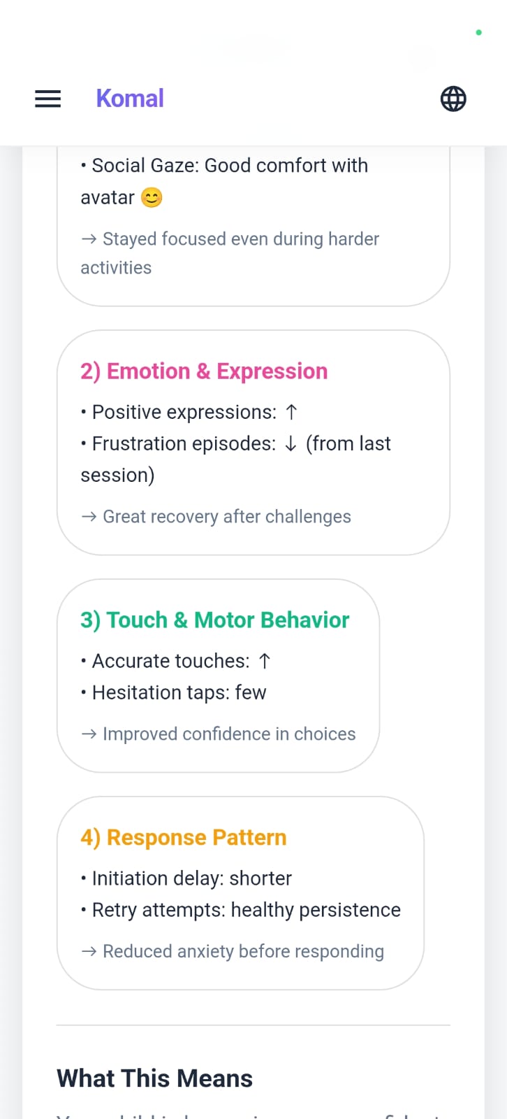 KOMAL Session Report